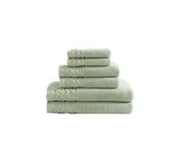 Laura Ashley - Juego de Toallas, Toallas de algodón lujosamente Suaves y absorbentes, Resistentes a la decoloración y con Poca Pelusa, decoración de baño Elegante (Verde Marilyn, 6 Piezas)