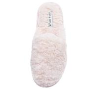 Laura Ashley Ladies All Over Plush W/Memory Foam Slippers