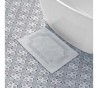 Laura Ashley laymb005964 Reversible Alfombra de baño de algodón (, 17 x 24, Aqua, Gris Claro, 17x24 Inch