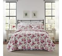 Laura Ashley Lidia algodón edredón Set, algodón, Rosa, Cama Individual