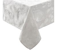 Laura Ashley Mantel de Tela Jacquard Bordada elevada, Resistente a Las Arrugas para Comedor, Vacaciones, Fiestas, Bodas o Banquetes, 60 x 84 Pulgadas, Color Beige Cynthia