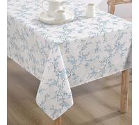 Laura Ashley Mantel Decorativo, Resistente a Las Arrugas y a Las Manchas, Repelente al Agua, fácil Cuidado, Tela de poliéster Lavable para Comedor, Cocina, Vacaciones y Fiestas, 60 x 120 Pulgadas