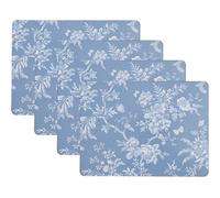 Laura Ashley Manteles Individuales de Corcho de 40,6 x 30,5 cm para mesas de Cocina y Comedor, Resistentes al Calor, duraderos, fáciles de Limpiar, Juego de 4, jardín con Paredes