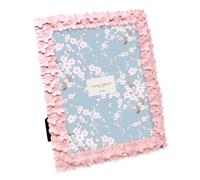 Laura Ashley Marco de fotos de resina hecho a mano con textura de flor rosa de 8 x 10 pulgadas con caballete y gancho para mesa y pared, diseño floral decorativo para decoración del hogar, galería de