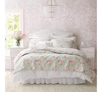 Laura Ashley Ropa de Cama Reversible de algodón con Fundas a Juego, decoración Ligera del hogar para Todas Las Estaciones, Rosa Melany, tamaño Queen