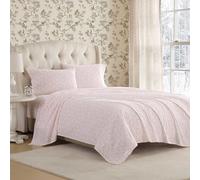 Laura Ashley - Sábanas de Cama Individual, Juego de Ropa de Cama de Franela de algodón con Funda de Almohada a Juego, Cepillado para Mayor suavidad, Bolsillo Profundo, Certificado Oeko-Tex (Rosa