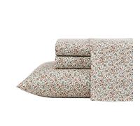 Laura Ashley - Sábanas King, Juego de Ropa de Cama de percal de algodón, Ligeras y Transpirables, decoración del hogar (Emogene Burnt Orange, King)
