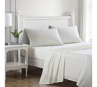 Laura Ashley - Sábanas tamaño Individual, Juego de Ropa de Cama de percal de algodón, Ligeras y Transpirables, decoración del hogar, artículos Esenciales para el Dormitorio (Amarillo Vie, Individual)
