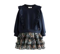 LAURA ASHLEY Vestido navy / naranja / blanco 146 navy / naranja / blanco