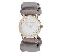 Laura Ashley Women's 35mm Soft Pattern Fabric Elastic Scrunchy Band Watch - 3 Colors Available - Women's 35mm Link Watch - Japanese Quartz Movement (LA2066) (Grey)