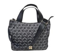 Laura Biagiotti Bolso de mujer línea Iselin, nailon acolchado impermeable con logotipo LB, asas de piel sintética, correa ajustable extraíble, dimensiones 31 x 12 x 24 cm, art. LB25W-105-4, Negro , M