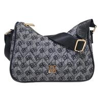 Laura Biagiotti Bolso mujer línea Iselin, nailon acolchado impermeable, logo LB, correa ajustable, dimensiones 29 x 10 x 17 cm, detalles dorados, compartimento con cremallera ART.LB25W-105-1, Negro