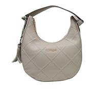 Laura Biagiotti Bolso mujer línea Jalene, ecopiel con trama de rombos, dimensiones 33 x 32 x 12 cm, con correa ajustable, bolsillos interiores, pies de metal art. LB25W-120-3, natural