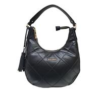 Laura Biagiotti Bolso mujer línea Jalene, ecopiel con trama de rombos, dimensiones 33 x 32 x 12 cm, con correa ajustable, bolsillos interiores, pies de metal art. LB25W-120-3, Negro