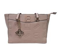 Laura Biagiotti Bolso mujer Tote de piel sintética, línea Lajolla, impresión LB, accesorio metálico dorado, bolsillos interiores, cierre de cremallera, dimensiones 33 x 26 x 12 cm Art. LB25W-121-1