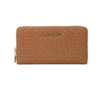 Laura Biagiotti Cartera grande de piel sintética para mujer, con efecto trenzado, con monedero y caja de regalo, cuero, 19 cm, Doble cremallera