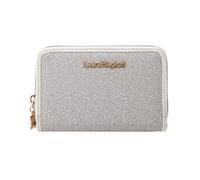 Laura Biagiotti Cartera para mujer en PU, con monedero y cremallera de cierre circular, textura de grieta con caja de regalo, Color blanco., 15,5 cm
