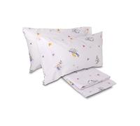 Laura Biagiotti - Juego de sábanas matrimoniales de algodón, 100% algodón, sábana encimera, sábana Bajera, par de Fundas de Almohada, fantasía Floral Hamal
