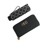 Laura Biagiotti Set de Regalo Elegante para Mujer, Cartera Monedero de PU y Paraguas Super Mini Plegable de Bolsillo
