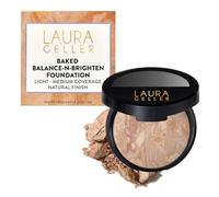 LAURA GELLER Baked Balance-n-Brighten Base de Maquillaje Correctora de Color - Base en Polvo Cocido con Cobertura Acumulable Ligera a Media, Acabado Semimate - Fair