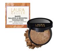 LAURA GELLER Baked Balance-n-Brighten Base de Maquillaje Correctora de Color - Base en Polvo Cocido con Cobertura Acumulable Ligera a Media, Acabado Semimate - Sand