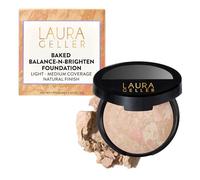 LAURA GELLER Baked Balance-n-Brighten Base de Maquillaje Correctora de Color - Base en Polvo Cocido con Cobertura Acumulable Ligera a Media, Acabado Semimate - Porcelain