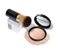LAURA GELLER NEW YORK Get Glowing Kit (2 piezas): base de maquillaje iluminadora Baked Balance-n-Glow en polvo, porcelana + brocha de maquillaje Kabuki con aerógrafo