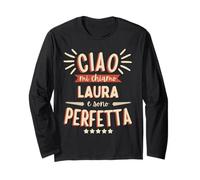 Laura Idea Regalo Personalizzata Amica Nome Divertente Manga Larga