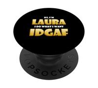 Laura Joke Idgaf Meme Funny Halloween Costume For Lauras PopSockets PopGrip Adhesivo