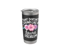 Laura Personalized Cute Flower Girls Laura Name Vaso térmico de acero inoxidable de doble pared