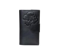 Laura Valle Arden - Cartera Piel Mujer con Cierre de Presilla y Protección RFID - Monedero Piel Mujer Azul con Bolsillo Cremallera - Billeteras para Mujeres Grandes Elegantes