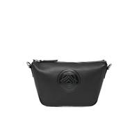 Laura Valle Bolso Bandolera Mujer Piel Auténtica Modelo DANIELA - Bolsos de Piel Autentica Mujer Elegantes y Prácticos con Logo - Bolso Hombro (Negro)