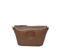 Laura Valle Bolso Bandolera Mujer Piel Auténtica Modelo DANIELA - Bolsos de Piel Autentica Mujer Elegantes y Prácticos con Logo - Bolso Hombro (Marrón)