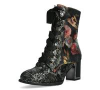 Laura Vita Botines Mujer Cuero Aspecto Serpiente Estampado Flores Kacio 07