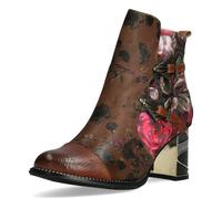 Laura Vita Botines Mujer Estampado Flores Cap Toe Y Dos Hebillas Marbreo 04