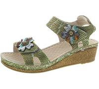 Laura Vita Facraho 01, Sandalias Peeptoe Mujer, Verde Caqui, 40 EU