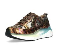 Laura Vita Mujer Zapatillas Con Metálico Brillo Patrón Leopardo Y Meseta Radio