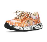 Laura Vita Mujer Zapatillas Cuero Estampado Flores Inscripción Cremallera Burton