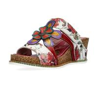 Laura Vita Mulas de Piel para Mujer Bonito 33, Talla:38 EU, Color:Rojo