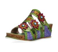 Laura Vita Mulas de Piel para Mujer Bonito 42, Talla:41 EU, Color:Verde