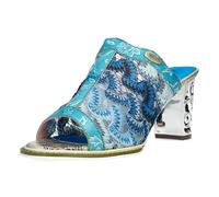 Laura Vita Mulas de Piel para Mujer LEDAO 07, Talla:38 EU, Color:Azul