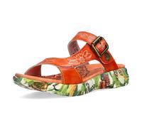 Laura Vita Pantolette Sandalias Plateau Floral SANAO 51 Azules Naranja