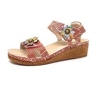 Laura Vita Sandalias Facraho 01 Peeptoe para mujer, Color rojo., 36 EU