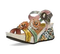 Laura Vita Sandalias Fashion de Cuero Mujer Barry 41, Talla:38 EU, Color:Beige