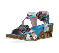 Laura Vita Sandalias Fashion de Cuero Mujer Bonito 32, Talla:38 EU, Color:Turquesa