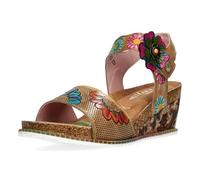 Laura Vita Sandalias Fashion de Cuero Mujer Bonito 35, Talla:38 EU, Color:Beige