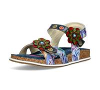 Laura Vita Sandalias Fashion de Cuero Mujer Brcyano 12, Talla:39 EU, Color:Azul