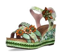 Laura Vita Sandalias Fashion de Cuero Mujer Facyo 74, Talla:38 EU, Color:Verde