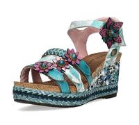 Laura Vita Sandalias Fashion de Cuero Mujer Facyo 74, Talla:40 EU, Color:Azul