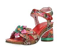 Laura Vita Sandalias Fashion de Cuero Mujer Framboiseo 33, Talla:40 EU, Color:Rojo